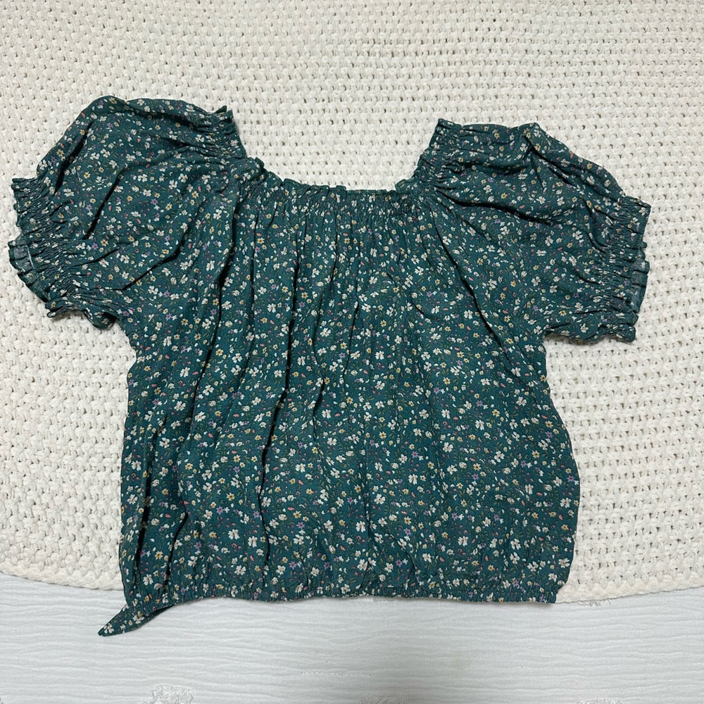 NWT American eagle floral top with open back, size S